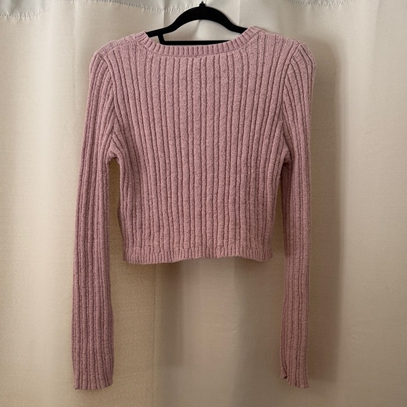 Pink Ribbed Knit Sweater - Picture 4 of 5